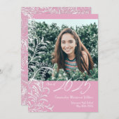 ピンク·ファーン·ヴィンテージ·フォト·グラジェル 招待状 (正面/裏面)