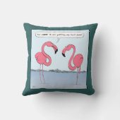 ピンク·フユーモアのあるラミンゴス·カートゥーン-コーニー·ジョーク クッション (裏面)