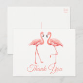 ピンク・フラミンゴさんトロピカル結婚な夏をありがとう ポストカード (正面/裏面)