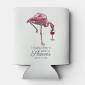 ピンク フラミンゴ スクリプト サマー ブライダル シャワー カスタム 缶クーラー (裏面)