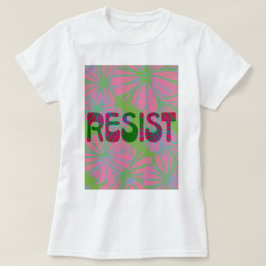 ピンク フラワーパワー レジスト Tシャツ