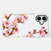 ピンク フラワー背景 iPhoneケース (裏面横)