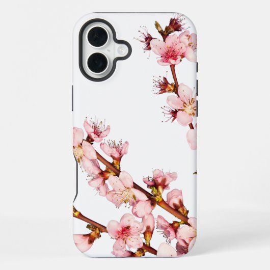 ピンク フラワー背景 iPhoneケース (裏面)