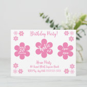 ピンク フラワー グラム 招待状 (スタンド正面)