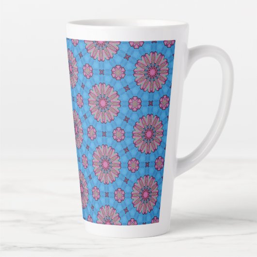 ピンク フラワー ボホー カフェラテマグ (右)