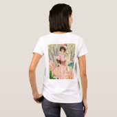 ピンク フラワー ヴィクトリア朝の女性 レジェンシー Tシャツ (裏面フル)