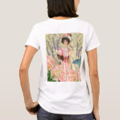 ピンク フラワー ヴィクトリア朝の女性 レジェンシー Tシャツ (裏面)