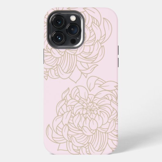 ピンク フラワー iPhone / iPad カバー (裏面)