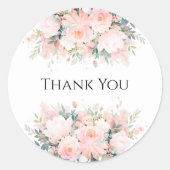 ピンク フラワー Thank You シール (正面)