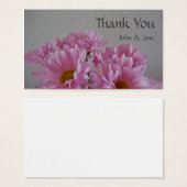 ピンク・フラ結婚ワーズ・サンキューカード (正面&裏面)