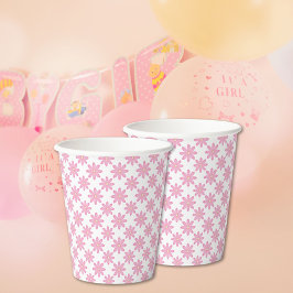 ピンク フローラル ペーパー カップ 紙コップ