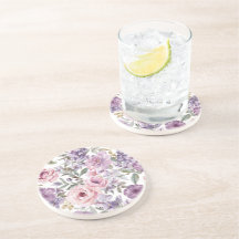 ピンク フローラル ラベンダー ローズ 水彩 紫の花