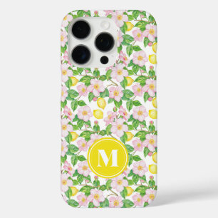 ピンク フローラル レモン パターン モノグラム iPhone 16 PROケース