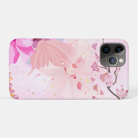 ピンク フローラル Case-Mate iPhoneケース (裏面(横))