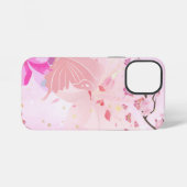 ピンク フローラル  iPhoneケース (裏面横)
