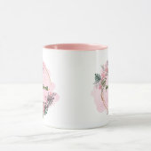 ピンク、フローラ円やる気を起こさせる、 マグカップ (中央)