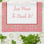 ピンク(フローラ) キッチンタオル (折り畳み)