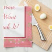 ピンク(フローラ) キッチンタオル (四つ折り)