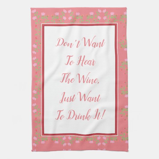 ピンク(フローラ) キッチンタオル (縦)