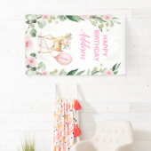 ピンク・フローラ・ディア・ピンク・バルーンの誕生日パーティー 横断幕 (インサイチュ)