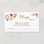 ピンク・フローラ・ワイン・結婚ラッフルズ・ブライダルシャワー・カード プレイスカード (正面)