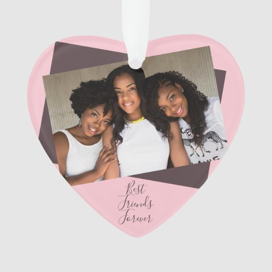 ピンク·フ最高のレンズ·フォーエバー·フォト·ウィズ·カスタム オーナメント (正面)