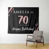 ピンク·ブエレガントラックの70歳の誕生日パーティーの背景 タペストリー (インサイチュ(横))