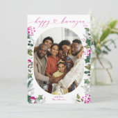 ピンク&ブライトファミリーフォトハッピーKwanzaaカード シーズンカード (スタンド正面)