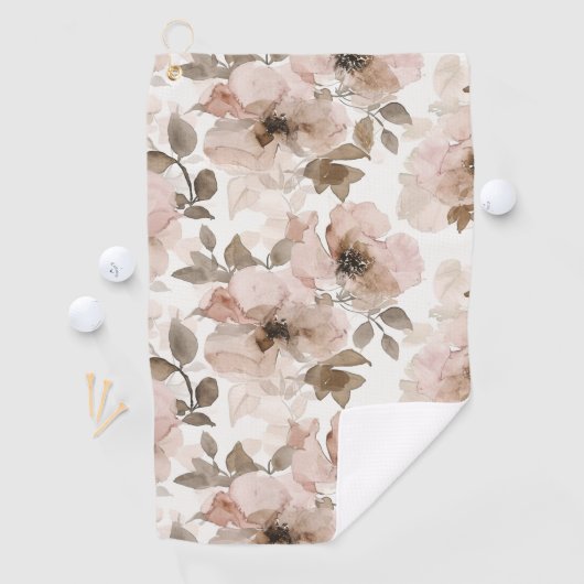 ピンク ブラウンの南西 フラワーパターン ゴルフタオル (インサイチュ)