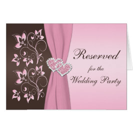 ピンク、ブラウンの花柄はハートカードを結合しました