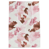 ピンク ブラウンカウガール カウプリント 動物 ブライダルシャワー ミディアムペーパーバッグ (裏面)