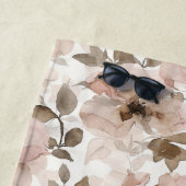 ピンク ブラウンカウガール スサウスウエスタン フローラル ビーチタオル (インサイチュ)