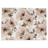 ピンク ブラウンカウガール Southwestern フラワーパターン ラージペーパーバッグ (裏面)