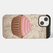 ピンク/ブラウンカップケーキ iPhoneケース (裏面横)