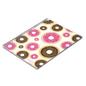 ピンク&ブラウンブランクドーナツモダンおもしろいかわいい ノートブック (左側)