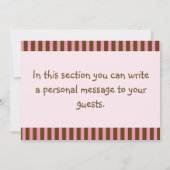 ピンク&ブラウンモダンレディバグ赤ちゃんシャワーありがとう サンキューカード (裏面)