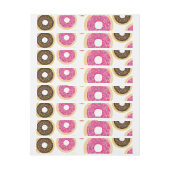 ピンク&ブラウン散水ドーナツ誕生日モダンパーティー ラップアラウンド宛名ラベル (シート)