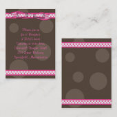 ピンク&ブラウン水玉模様バルミツワー披露宴カード エンクロージャーカード (正面/裏面)
