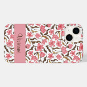 ピンク ブラウン ゴールド 水彩 野の花 名前 Case-Mate iPhoneケース (裏面 (横))