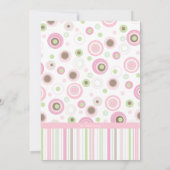 ピンク ブラウン スイート ガール ポルカ ドット 命名式 招待状 (裏面)