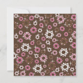 ピンク＆ブラウン バット・ミッツヴァ への招待状またはパーティー 招待状 (裏面)