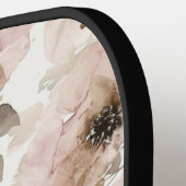 ピンク ブラウン 南西部の花柄 ピックルボールラケット (左詳細)