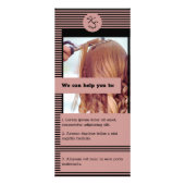 ピンク&ブラックのヘアスタイリストサービス一覧 ラックカード (正面)