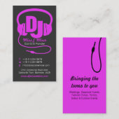 ピンク&ブラックのレディースDJプロモータの名刺 名刺 (正面/裏面)