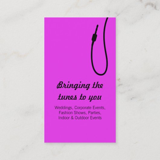 ピンク&ブラックのレディースDJプロモータの名刺 名刺 (裏面)