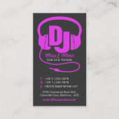 ピンク&ブラックのレディースDJプロモータの名刺 名刺 (正面)