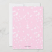 ピンク&ブラックのレースコルセットランジェリー ブライダルシャワー 招待状 (裏面)