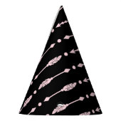 ピンク&ブラックアローズワイルドワンガールバースデーパーティー パーティーハット (左)