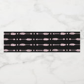 ピンク&ブラックアローズワイルドワンガールバースデーパーティー ペットボトルラベル (シングルラベル)