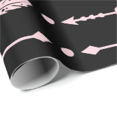 ピンク&ブラックアローズワイルドワンガールバースデーパーティー ラッピングペーパー (ロールコーナー)